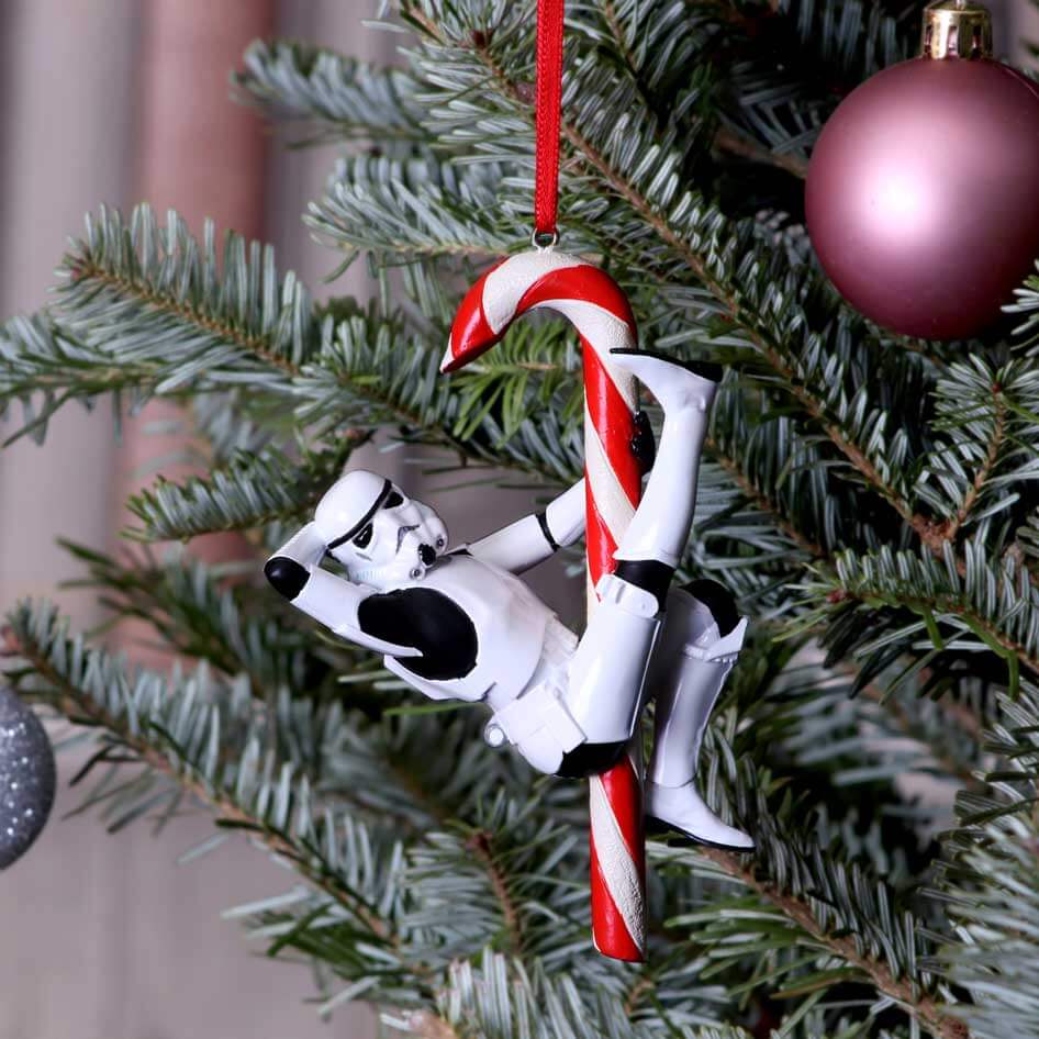 Image of Stormtrooper Candy Cane Christmas Tree Bauble