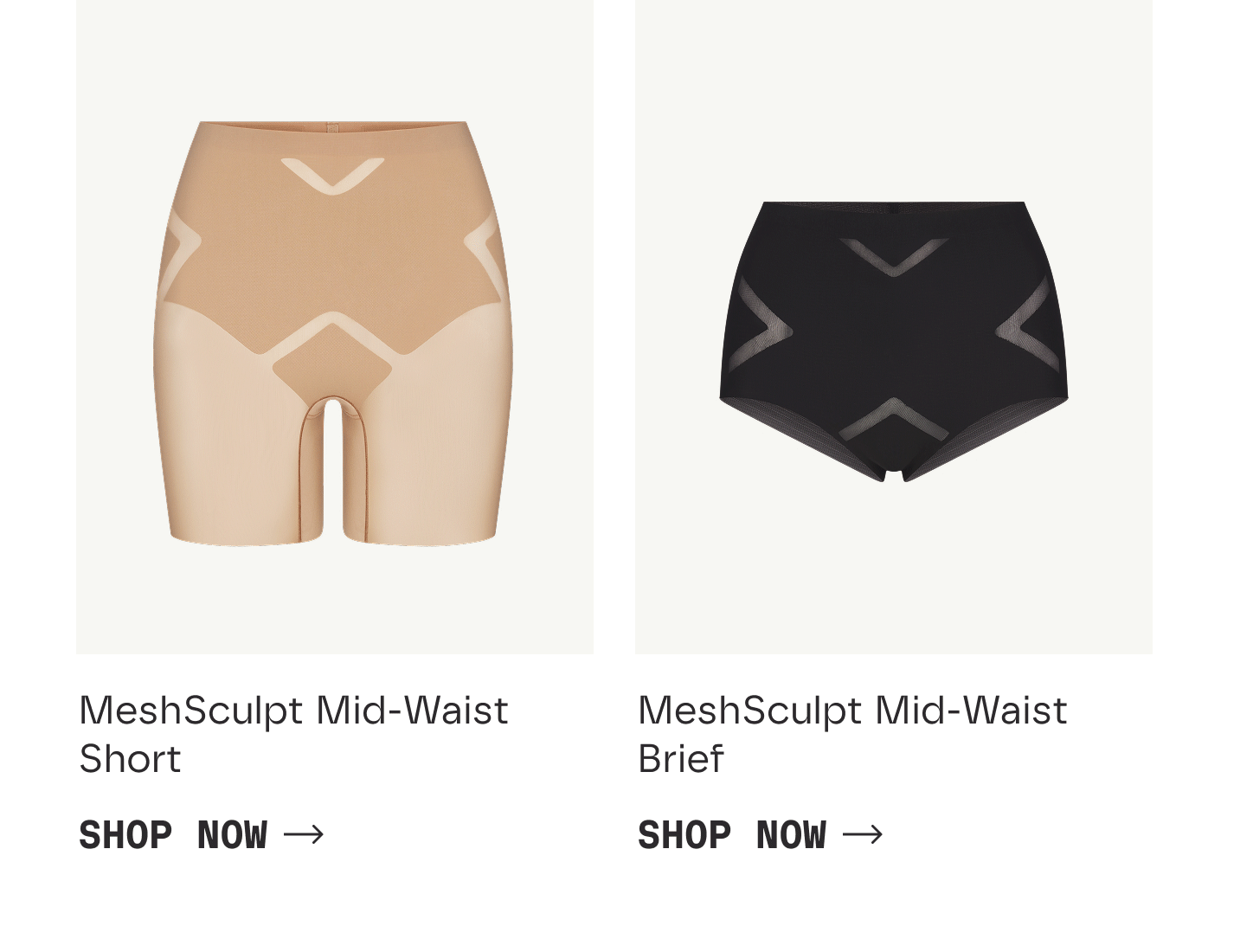 MeshSculpt Mid-Waist Short | SHOP NOW | MeshSculpt Mid-Waist Brief | SHOP NOW