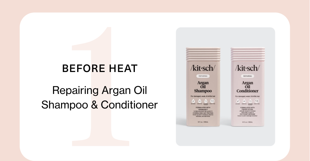 Before Heat. Repairing Argan Oil Shampoo & Conditioner