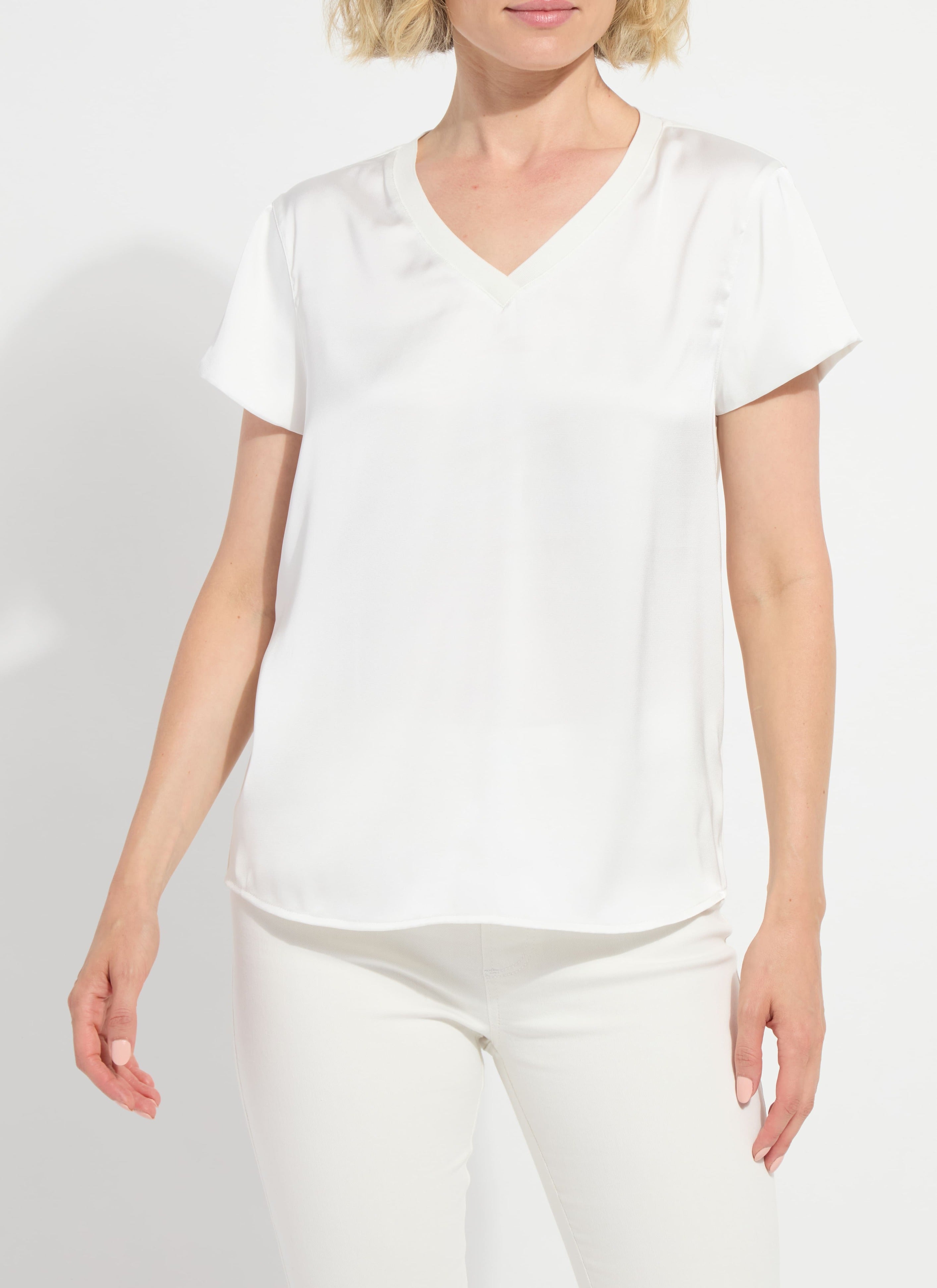Image of Saori V Neck Mix Media Top