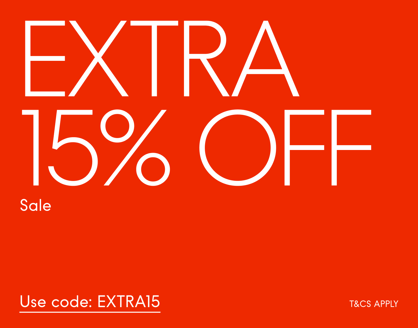 EXTRA 15% OFF SALE - CODE: EXTRA15