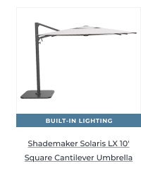 Shademaker Solaris LX 10ft Square Cantilever Umbrella