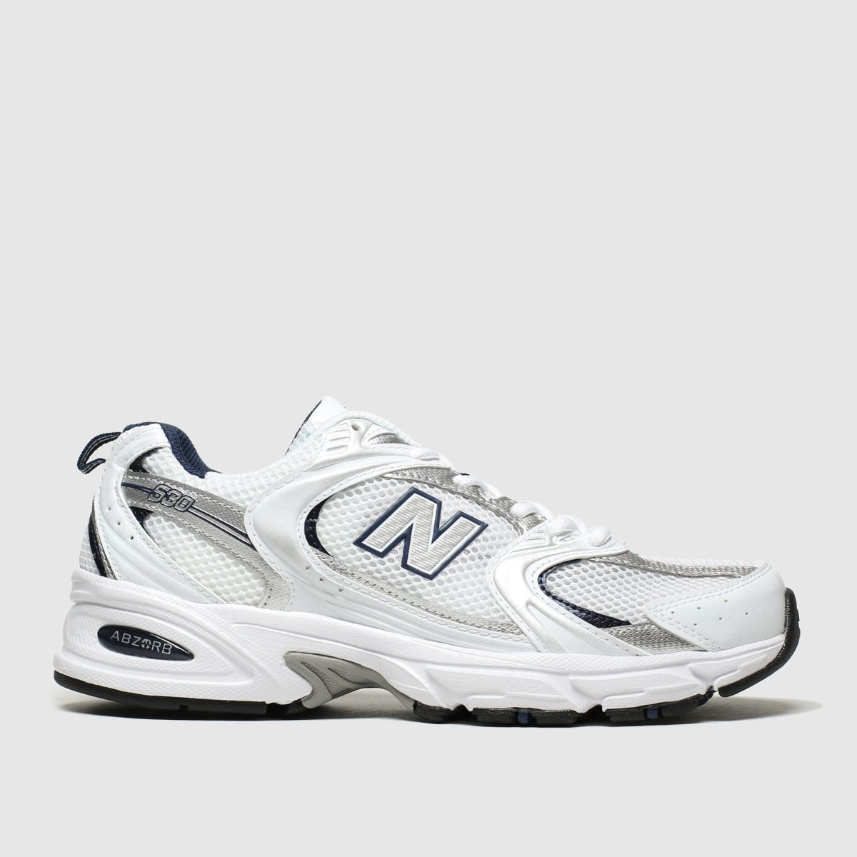 a New Balance 530 in White & Silver trainer
