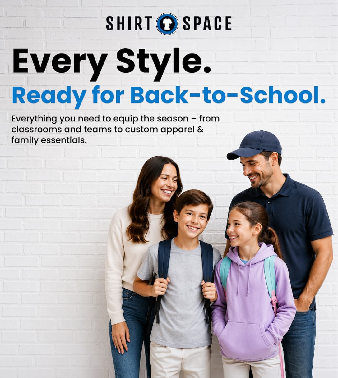 Family dressed for first day of school