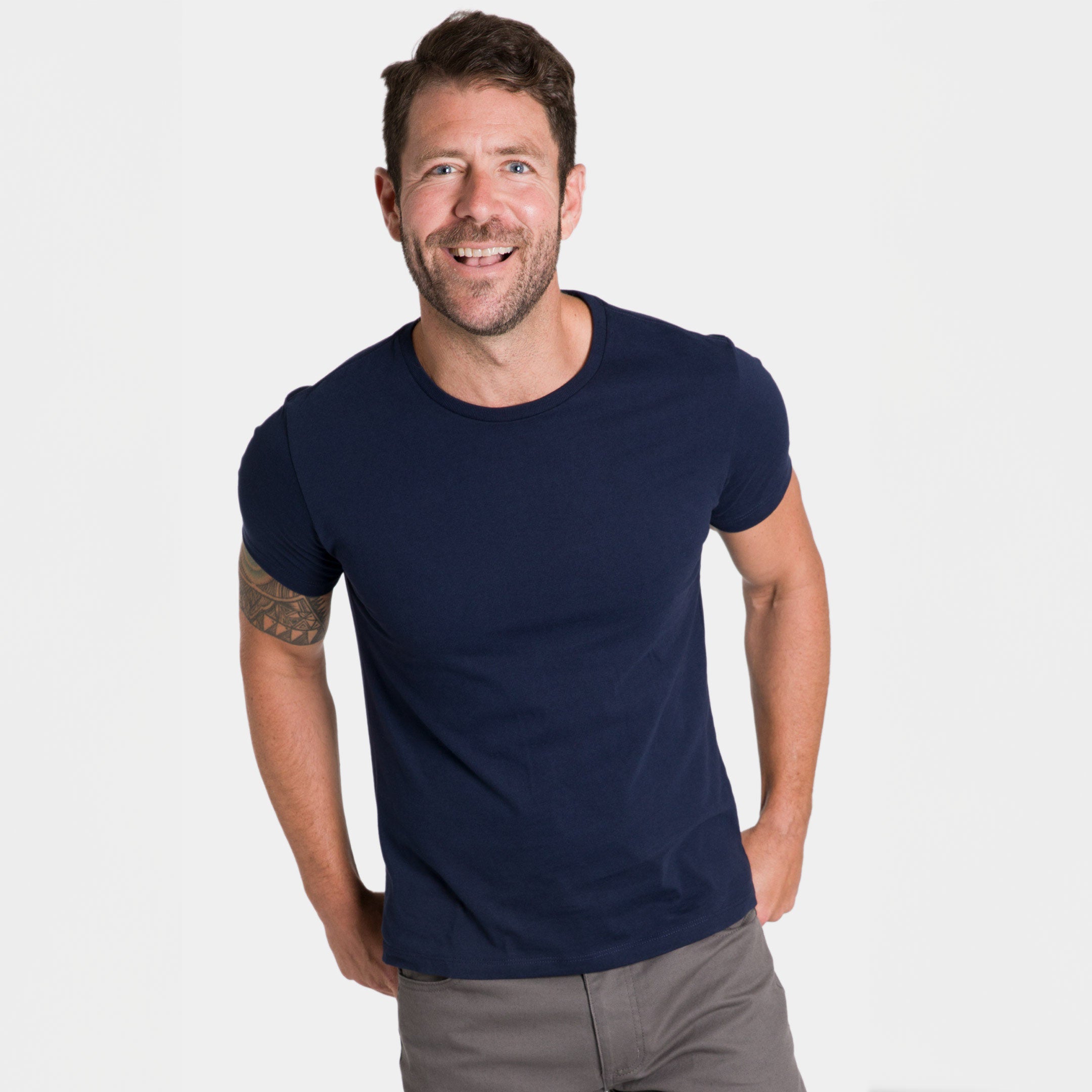 Image of True Navy Pima Cotton Crew Neck