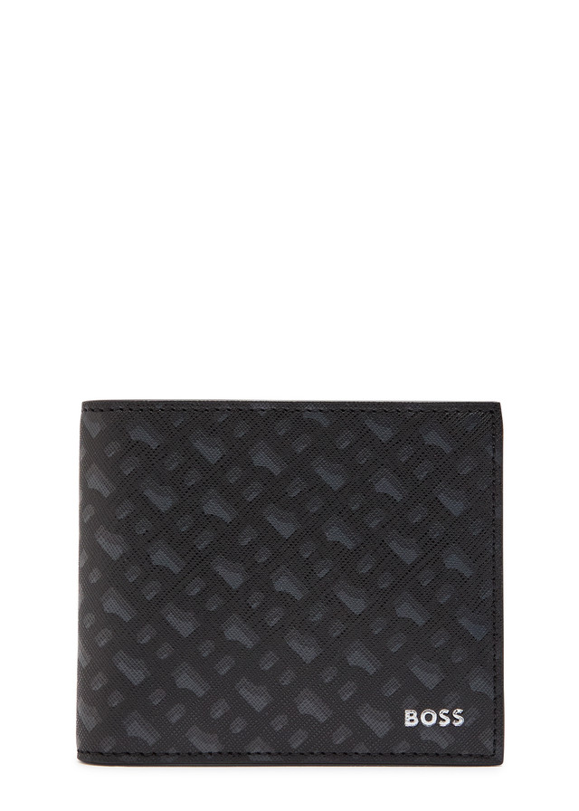 BOSS Monogram saffiano leather wallet