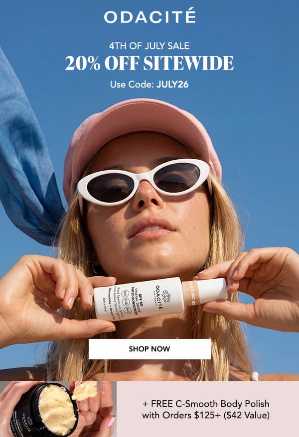  4th of July Sale: 20% off sitewide — Use code JULY26 — Free C-Smooth Body Polish with orders $125+ — Shop Now