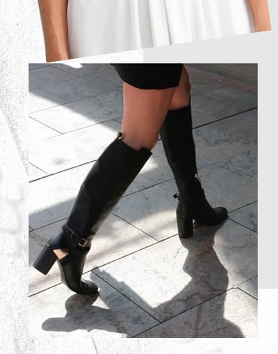Breton Knee High Boot - Black