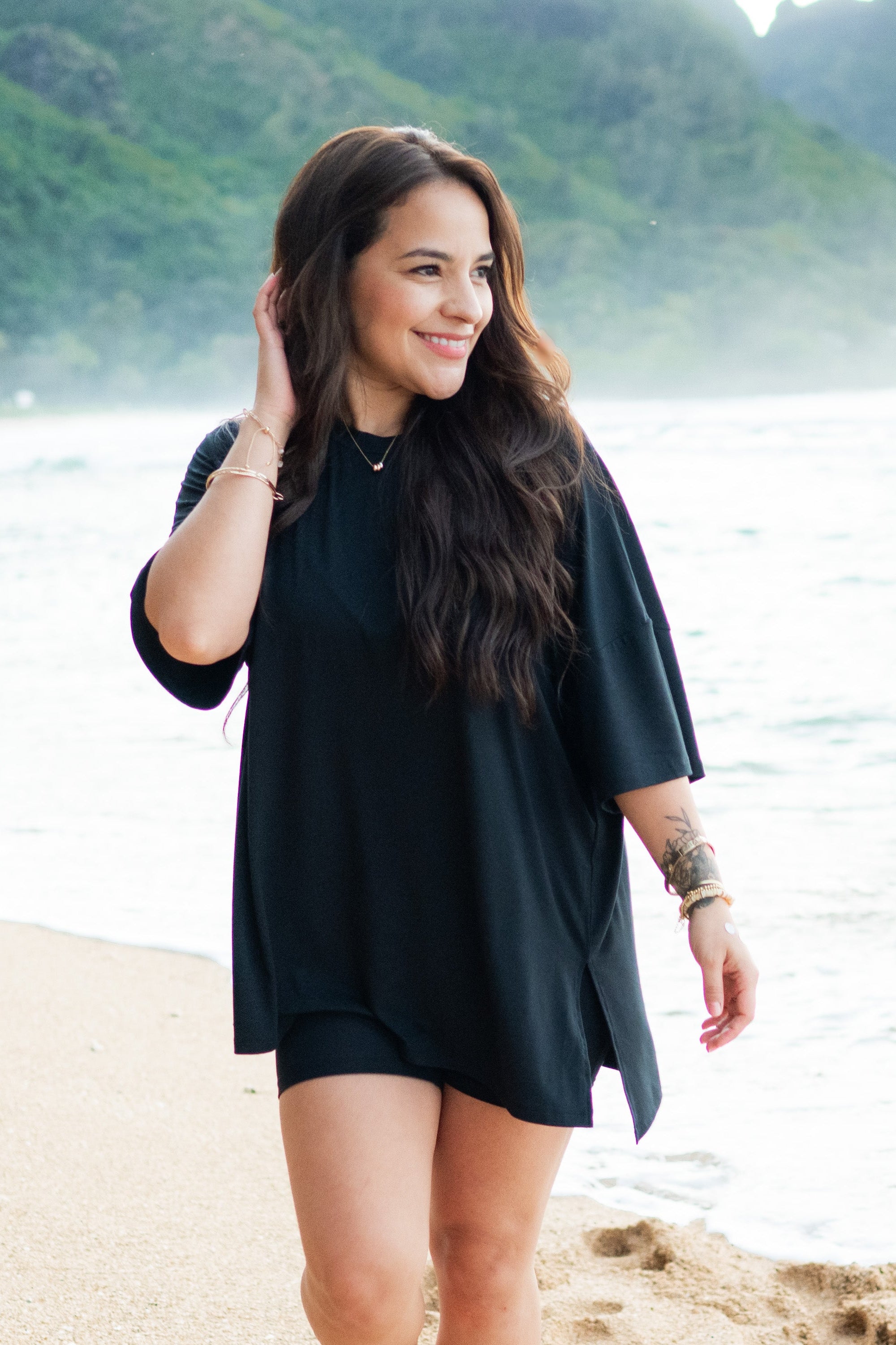 Image of Women’s Biker Short Set in Midnight