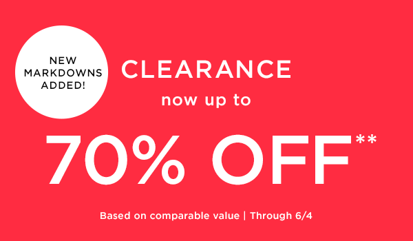 Clearance 70% Off