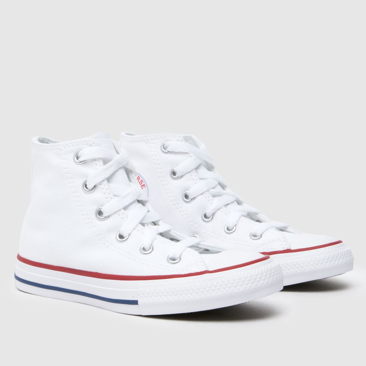 An image of white kids' Converse trainers