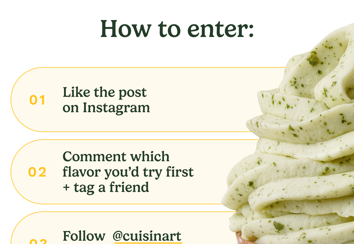 How to enter:  01 Like the post on Instagram  02 Comment which flavor you'd try first + tag a friend  03 Follow @cuisinart and @ryzesuperfoods