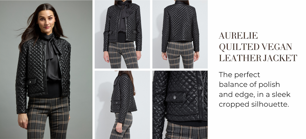Aurelle Quilted Vegan Leather Jacket