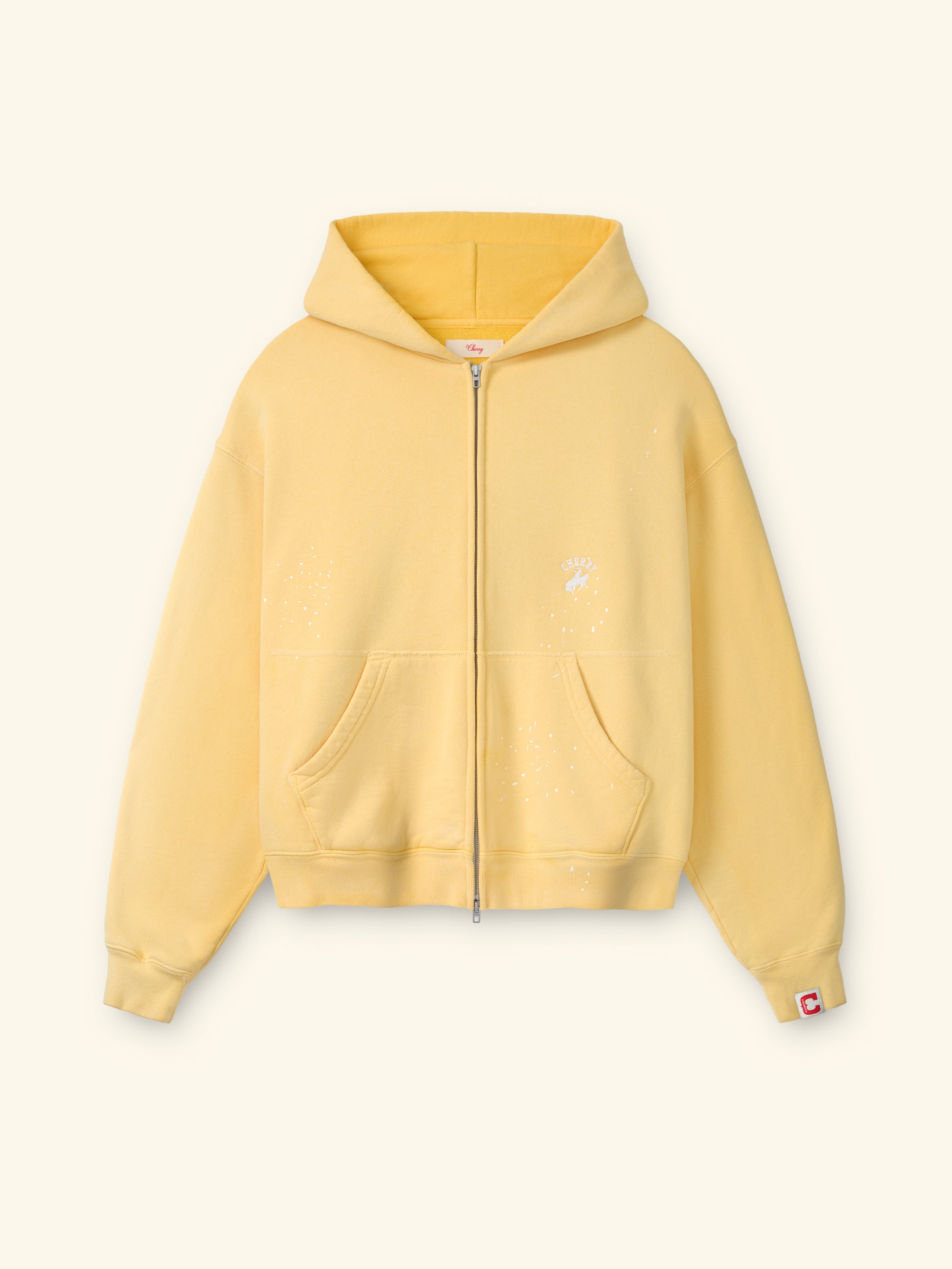 Image of Western Athletic Zip Up Hoodie (Sun Yellow)