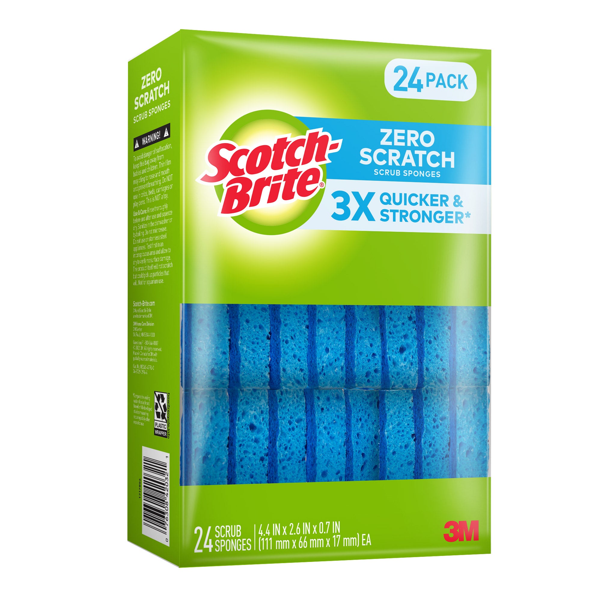 Scotch-Brite Zero Scratch Sponge, 24-Count