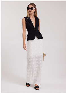 White Maxi Skirt With Floral Embroidery