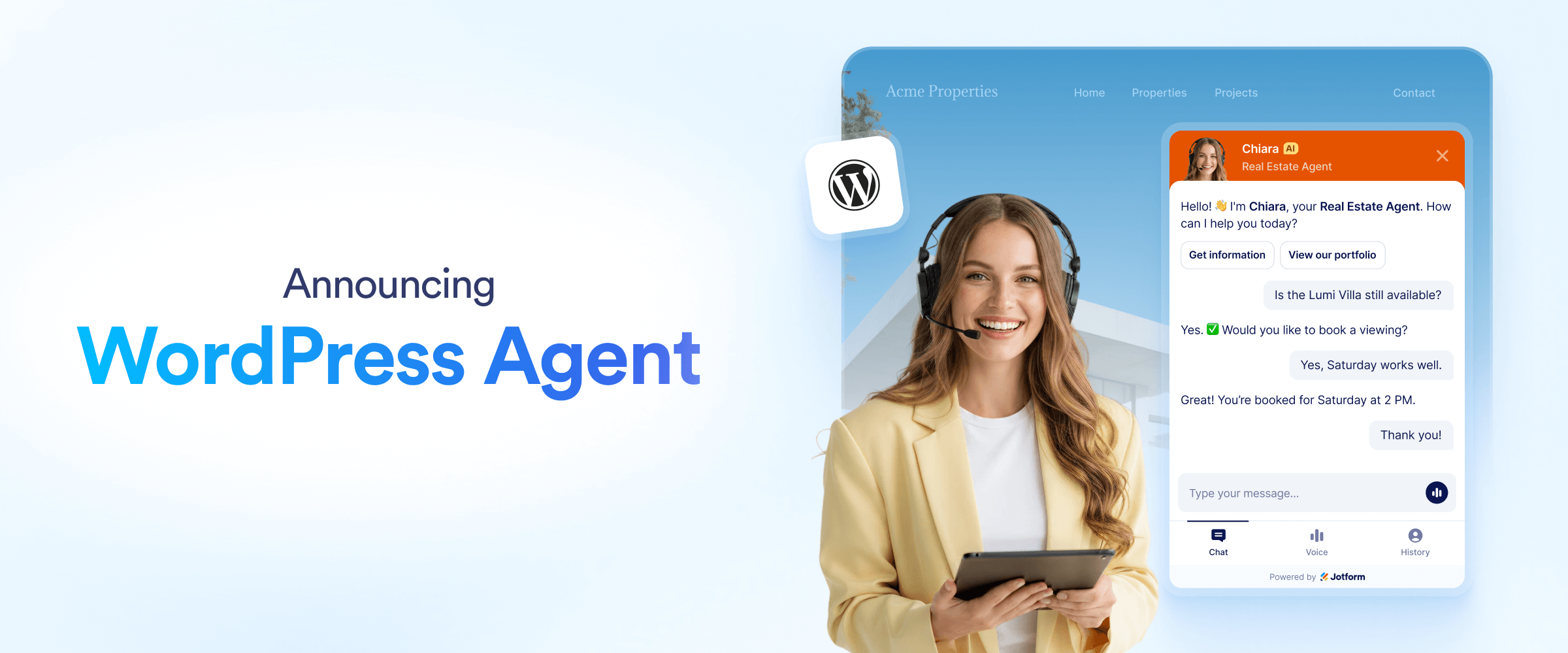 Announcing the Jotform WordPress Agent