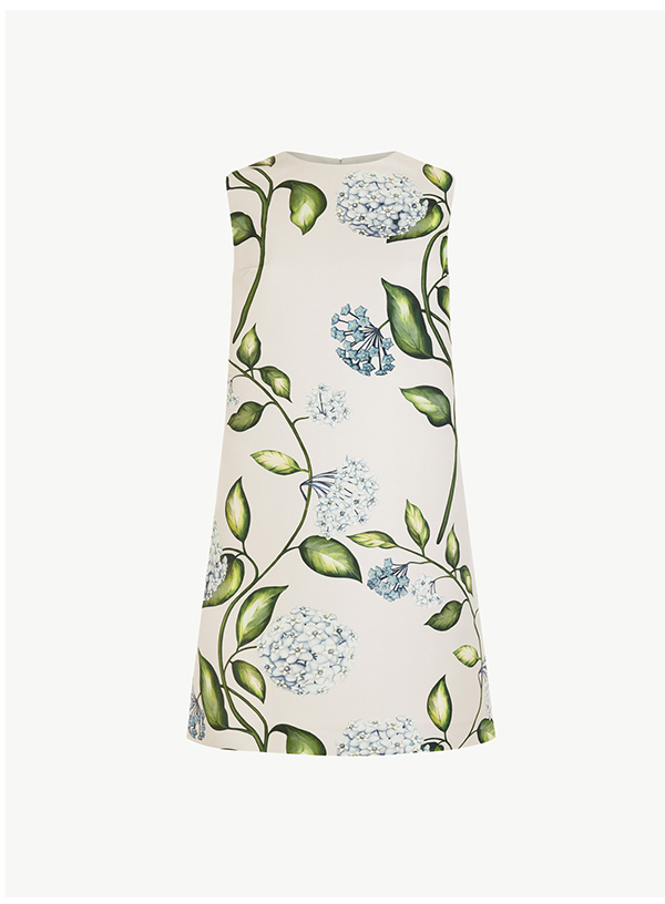 Porcelain Flower Faille Shift Dress