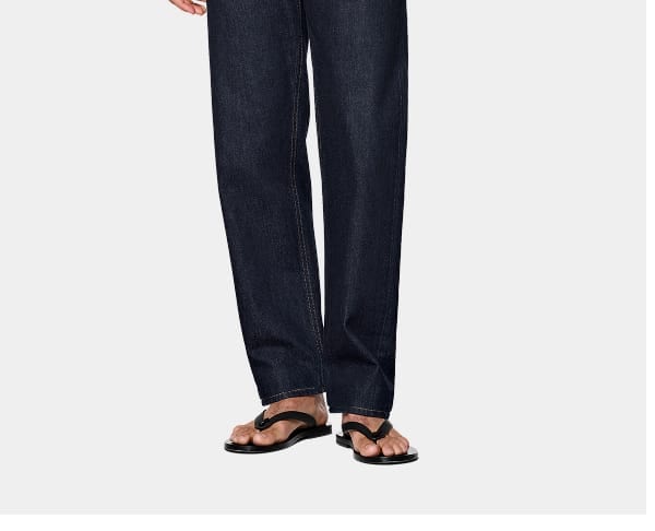 Dark blue straight leg denim