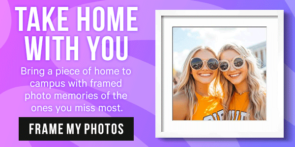 Take Home with You - Bring a piece of home to campus with framed photo memories of the ones you miss most.