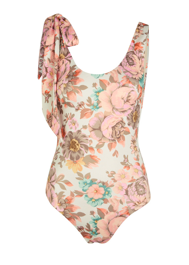 CHLOE Floral-print stretch-polyamide swimsuit