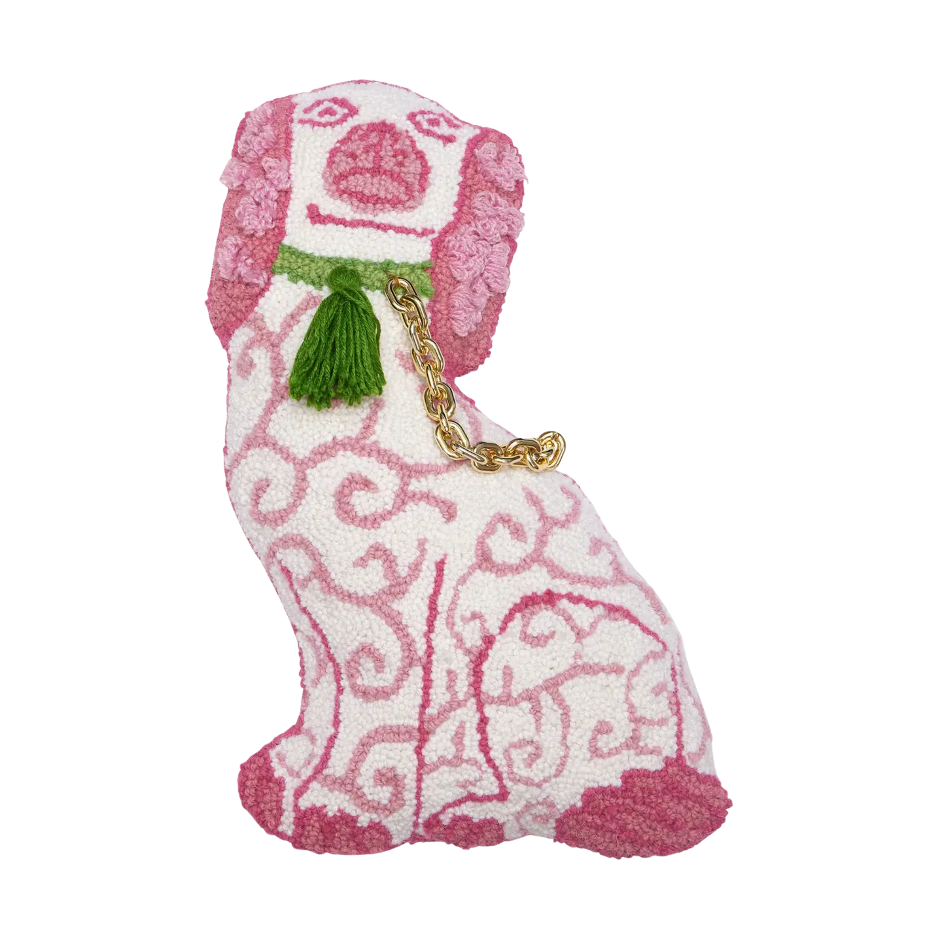 Image of Shaped Chinoiserie Dog Hook Pillow