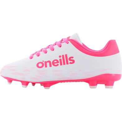 O'Neills Zenith Firm Ground Laced Football Boots Pink / White