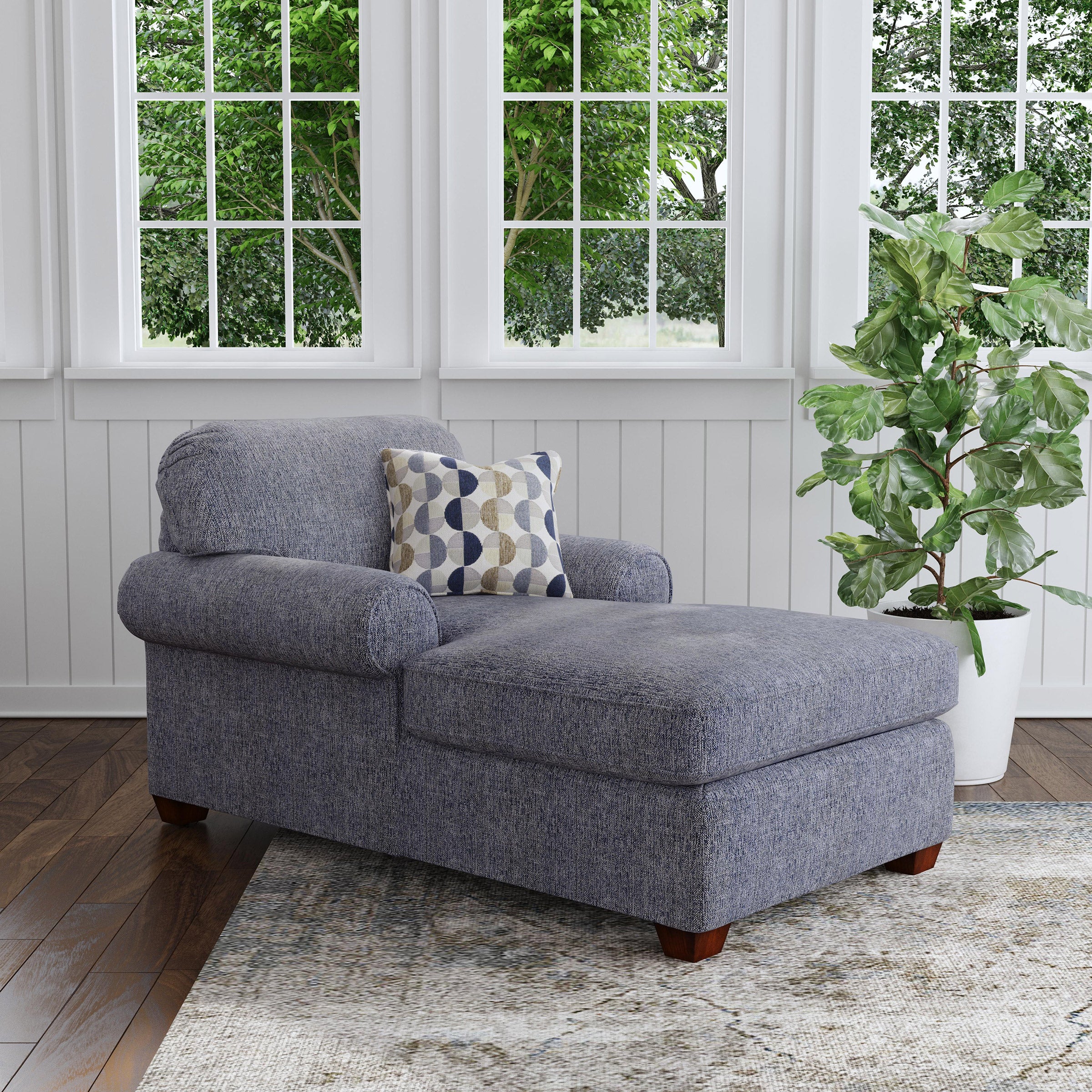 Flexsteel Chair Chaise with Accent Pillow