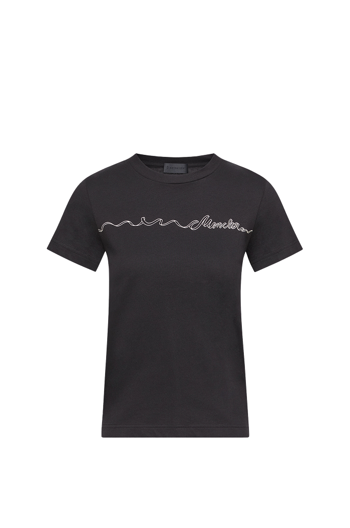 Ribbon Logo Cotton T-Shirt