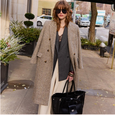 Wherever I Go Wool Blend Tweed Coat - Brown