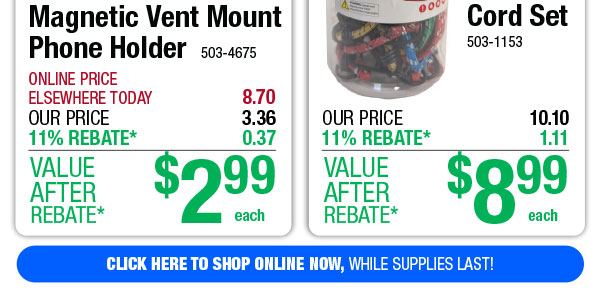 24-Pack Stretch Cord Set - ONLY $8.99 After Rebate*!
