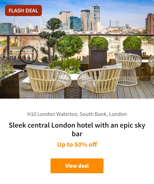 Sleek central London hotel with an epic sky bar