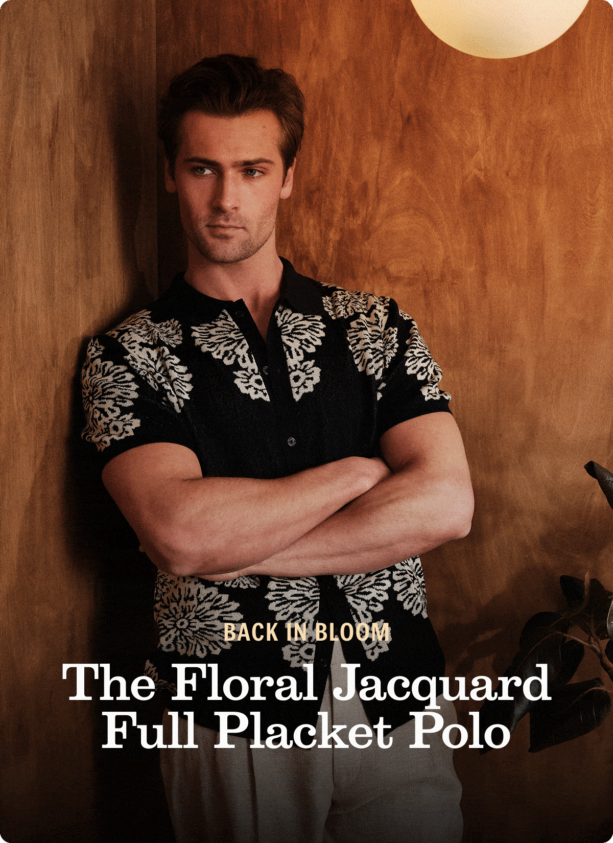 The Floral Jacquard Full Placket Polo