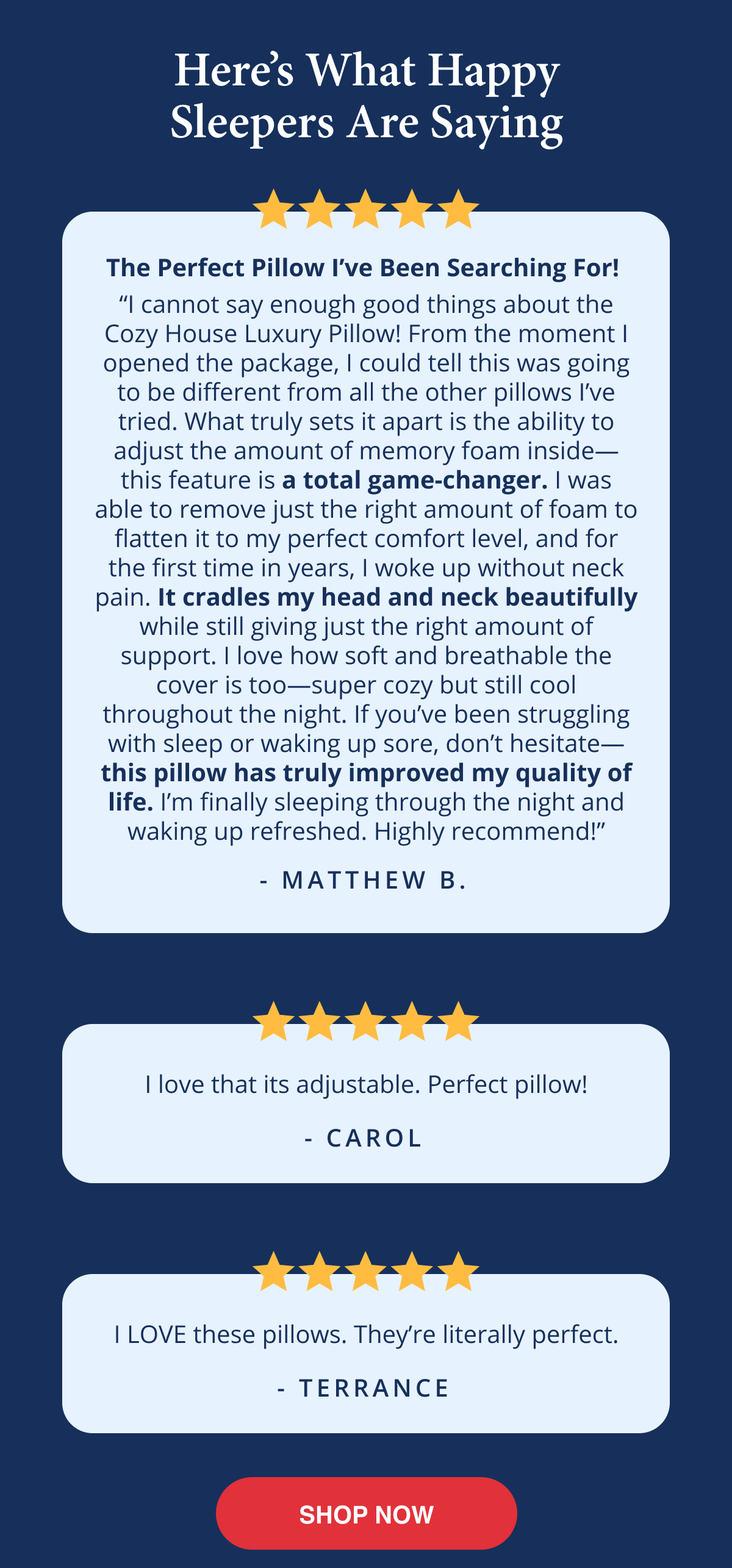What happy Sleepers Are Saying