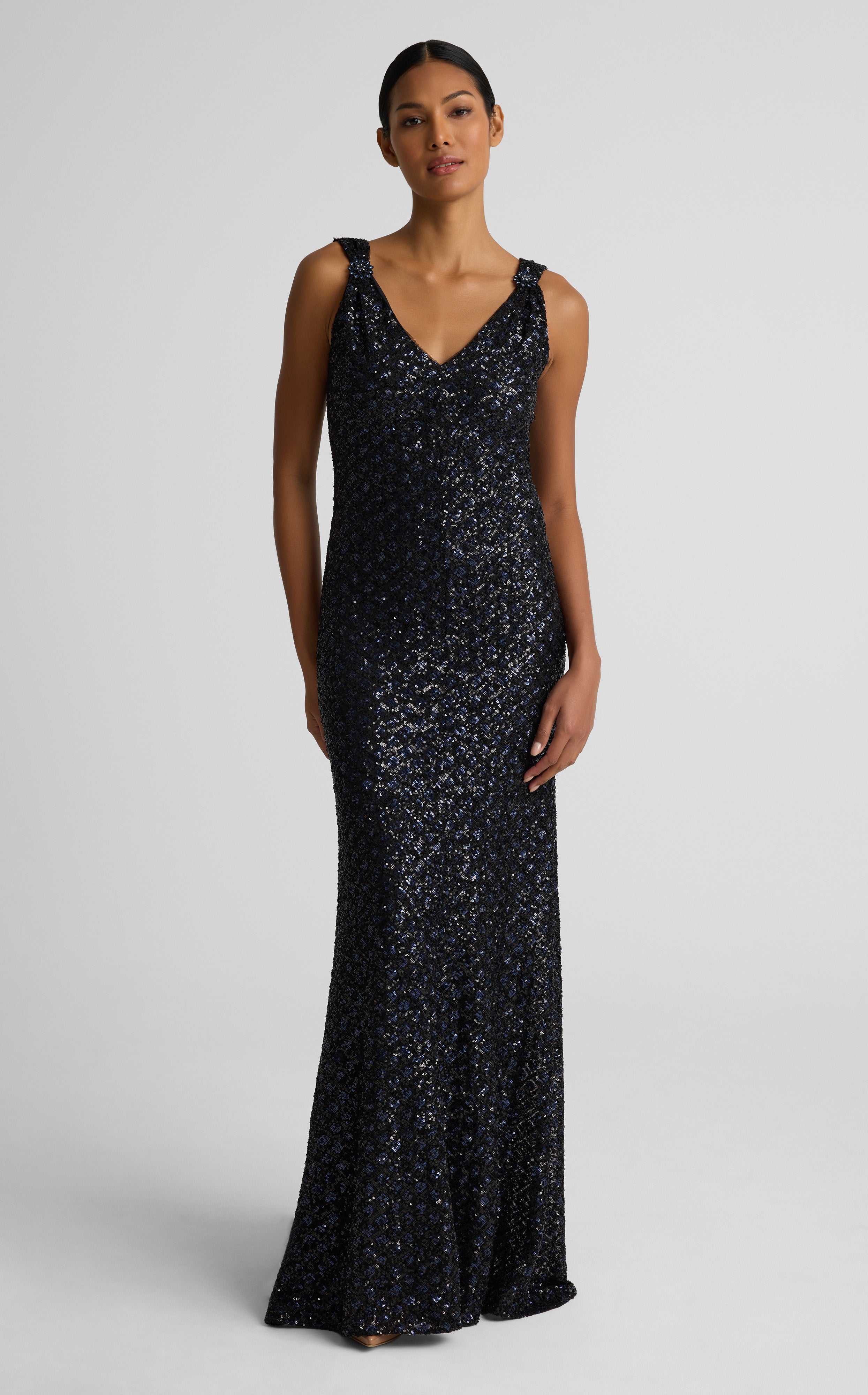 Image of Wendy Gown In Geo Sequin Embroidered Tulle