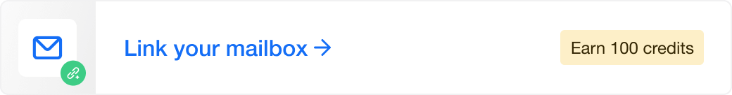 Link your mailbox - earn 100 credits