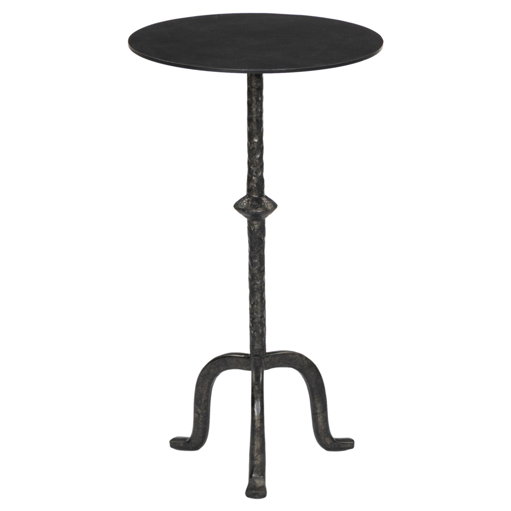 Image of Leyla French Country Black Cast Iron Drink Side Table