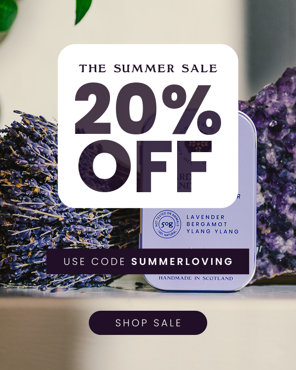 IMAGE with text: The Summer Sale. 20% OFF. Use code SUMMERLOVING. Click on this image to Shop Sale