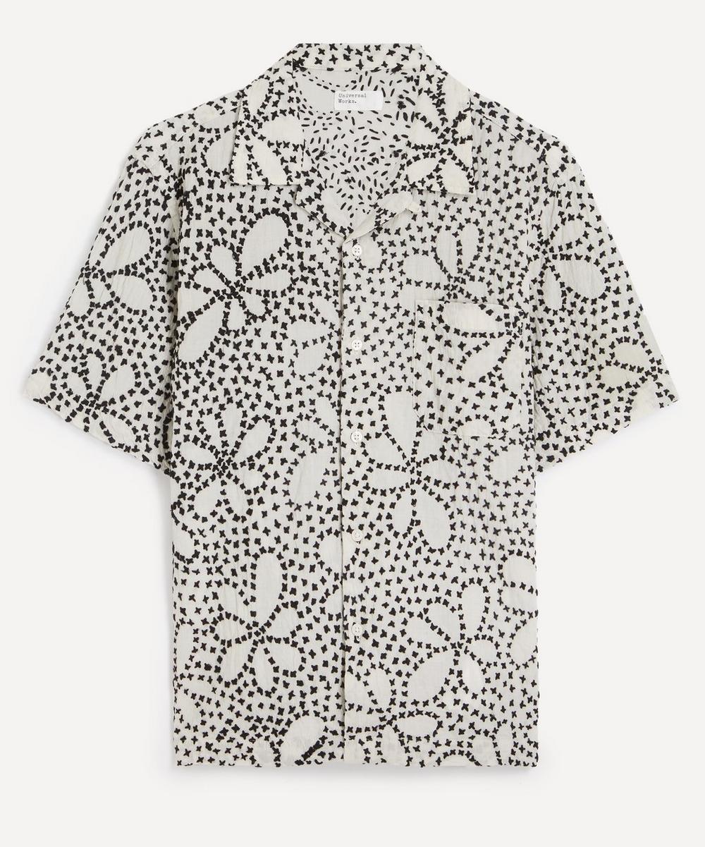 Universal Works Ecru-Black Kantha Flower Road Shirt