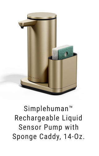 simplehuman™ Rechargeable Liquid Sensor Pump with Sponge Caddy, 14-Oz.