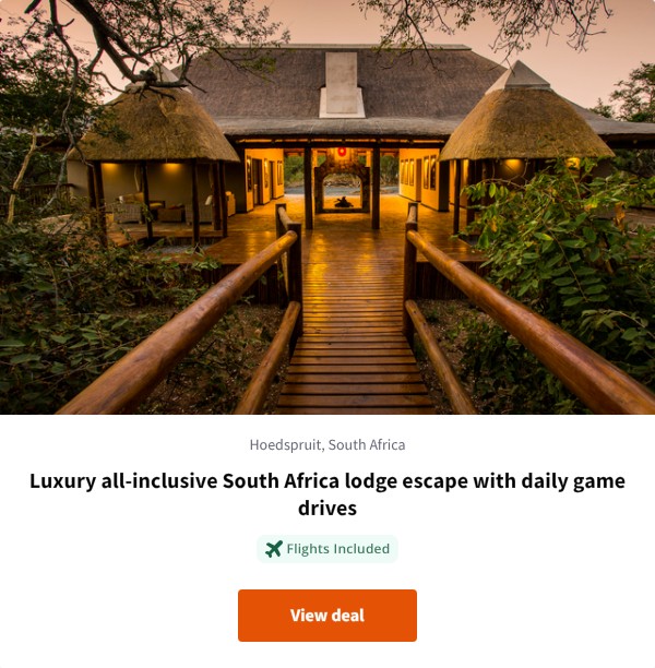 Luxury all-inclusive South Africa lodge escape with daily game drives