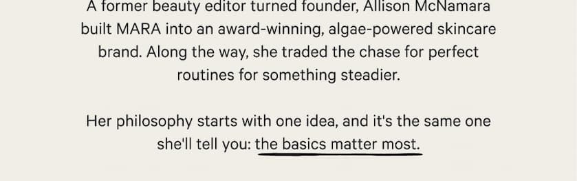 a former beauty editor turned founder, allison mcnamara