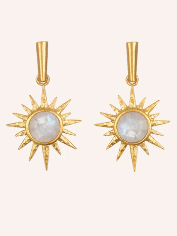 North Star Moonstone Starburst Earrings