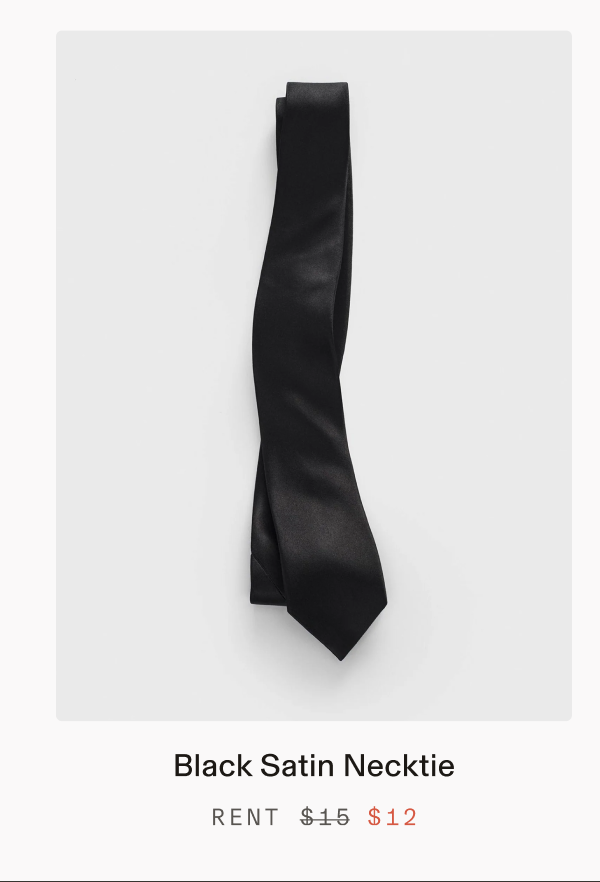 Black Satin Necktie