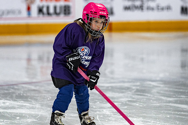 Kid practicing Ice hockey