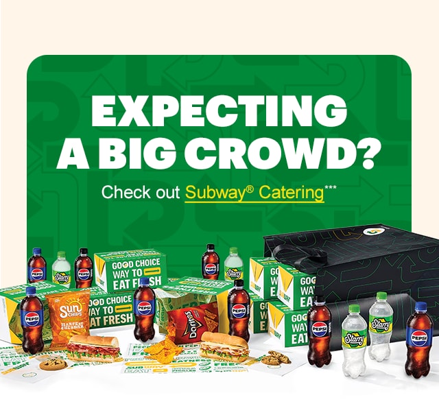 Promotional email for Subway® soccer-themed offers. Headline reads “Fuel your fandom with fresh-made favorites.” Text includes “Time for a sub” and a “Plan my party” button. An additional section promotes a limited-time deal, including a $6.99 footlong. Imagery shows subs, Lay’s chips, Pepsi beverages, and a group setting. A catering section highlights options for larger groups with assorted drinks and sandwiches, with call-to-action buttons including “Order now” and “Feed my squad.”
