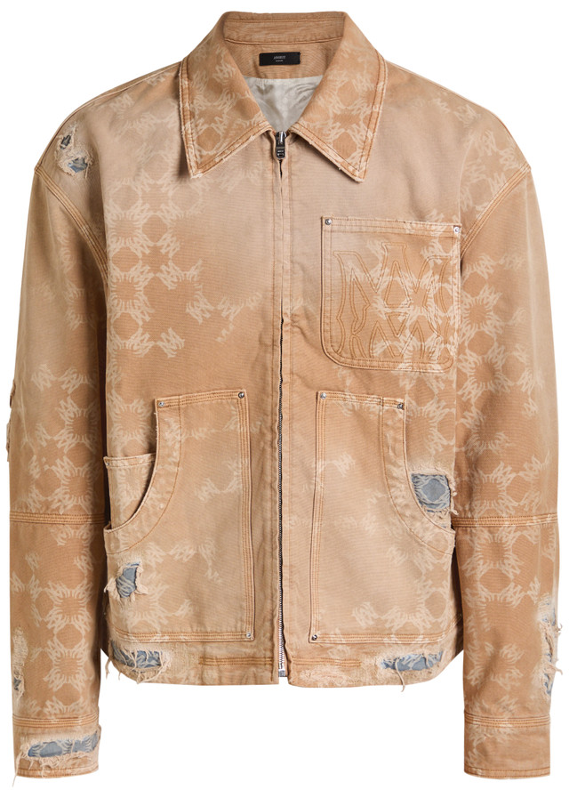 AMIRI Denim Repair logo-monogram jacket