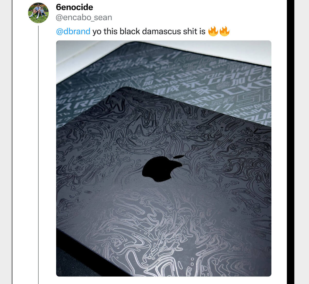 Yo dbrand, this Triple Black Damascus is fire.