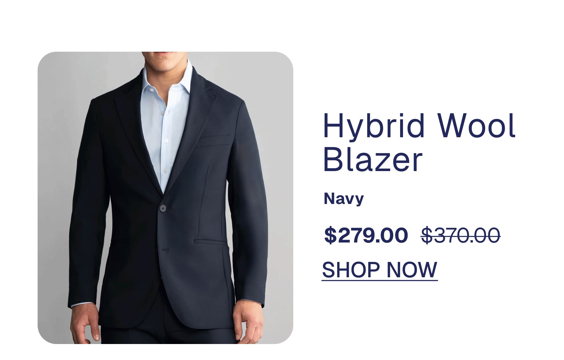 Hybrid Wool Blazer Navy
