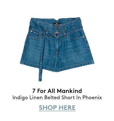 Indigo Linen Belted Short In Phoenix